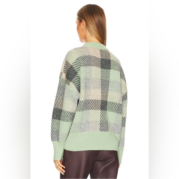 Revolve Ena Pelly Mary Mohair Oversize Knit
Sweater Sea Green Check Size Small - Picture 3 of 9